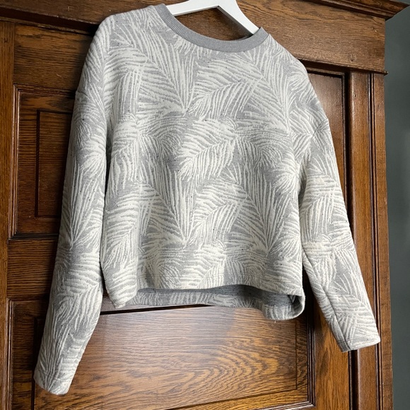 French Connection Cropped Palm Print Sweatshirt - Picture 3 of 5